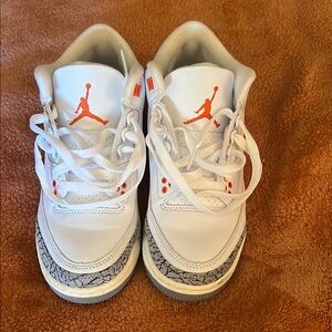 Kids White and Orange Sneakers